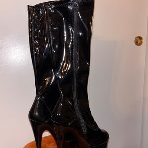 Black 7in Heel Boot: PLEASER  Adore-2000
